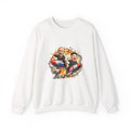 Novelty Crewneck Sweatshirt — Cartoon Rocket Duo Explosion Graphic