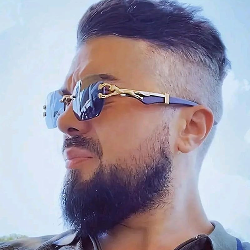 2025 yeni moda marka güneş gözlüğü İtalya lüks tasarım erkekler için Unisex elmas kesim çerçevesiz poligon gözlük güneş gözlüğü